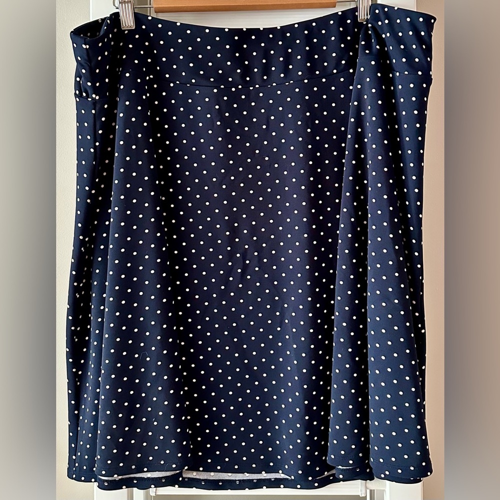 Talbots Navy Polka Dot Flouncy Skirt